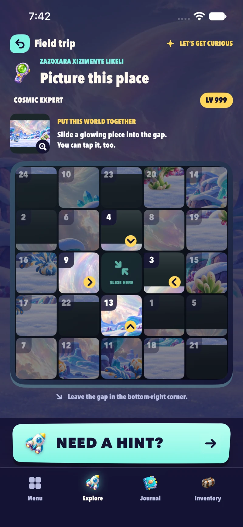 Picture this place sliding planet-image puzzle
